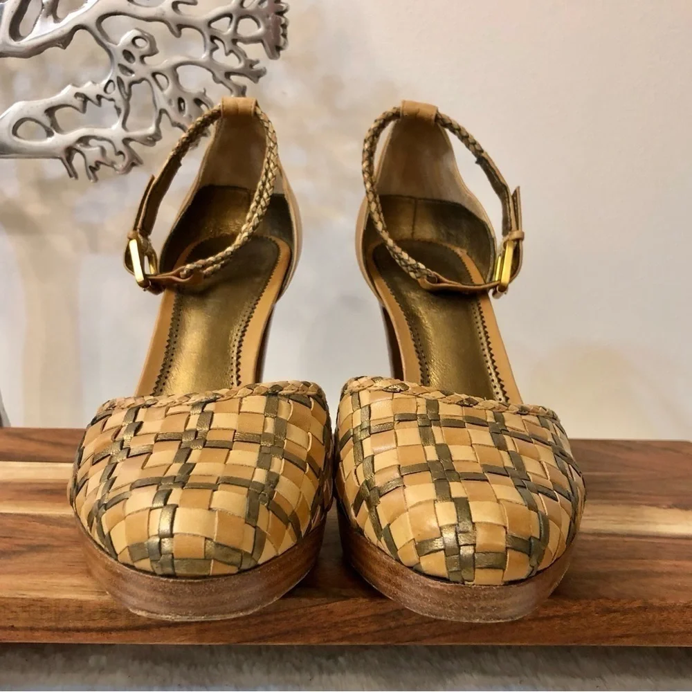 J Vincent Woven Leather Platform Heels - Picture 3 of 12